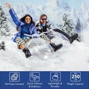 FUNBOY Clear Snowmobile Sled Winter Snow Sled. Pull Rope Included. Quick Inflation & Deflation. Lightweight & Portable. 250 lb weight capacity.